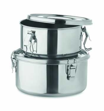 Logo trade promotional products image of: Set of 2 stainless steel boxes